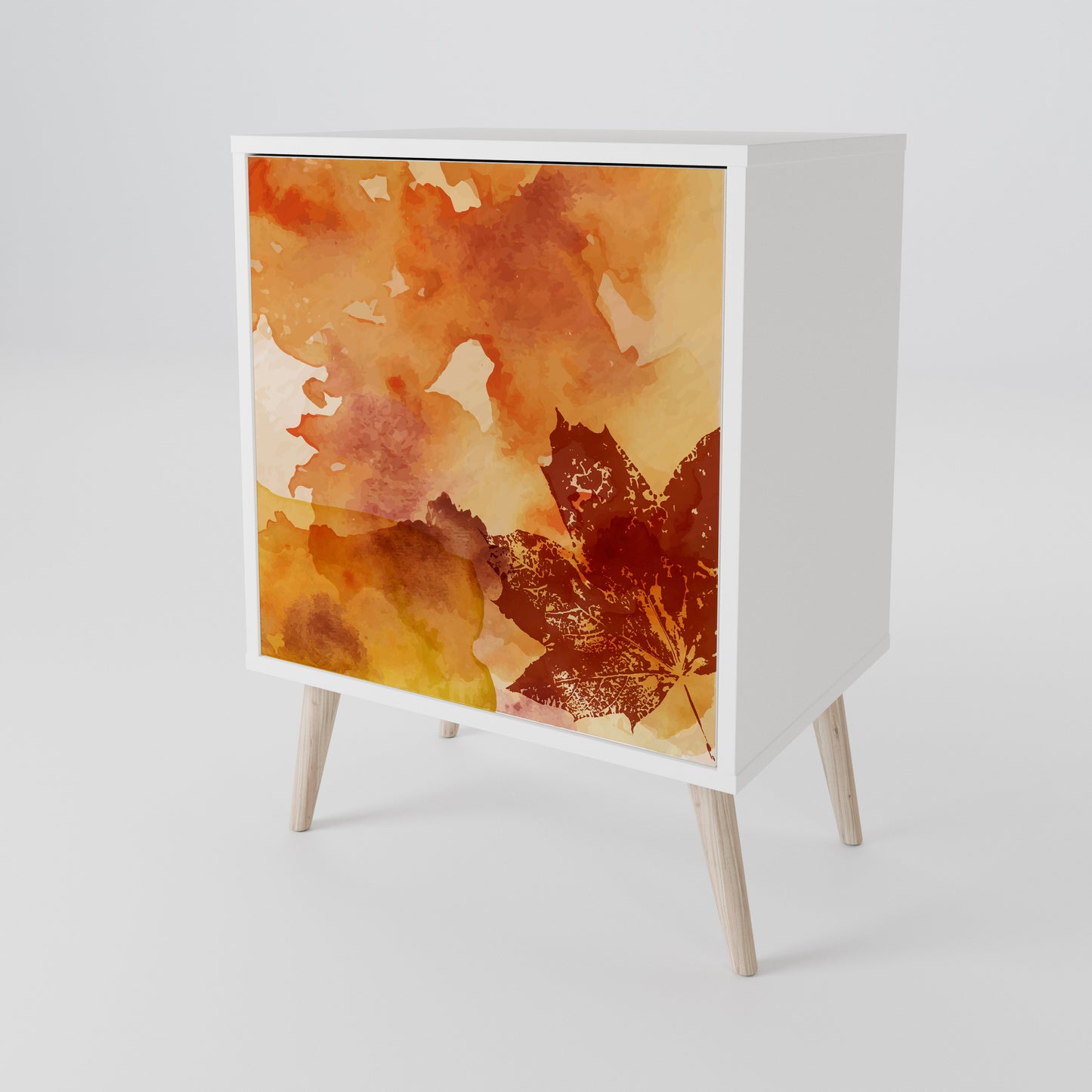 TRACES OF AUTUMN 1-Door Sideboard in White Finish