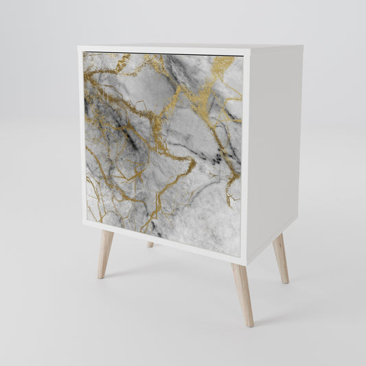 TIMELESS GLIDE 1-Door Sideboard in White Finish