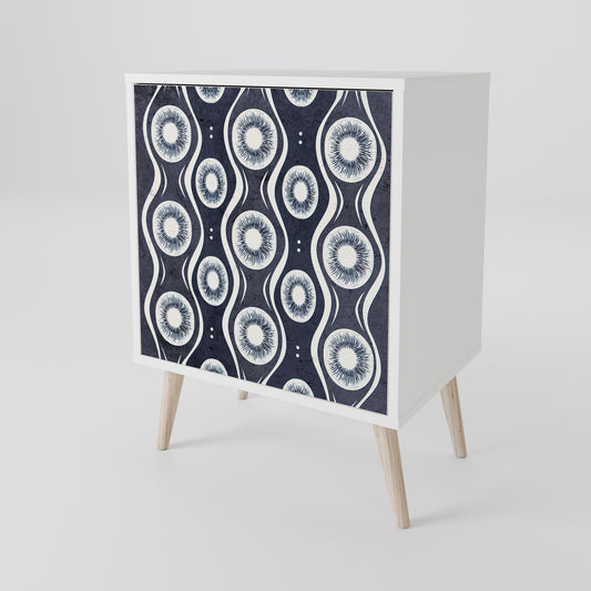 GRAPHITE EYES 1-Door Sideboard in White Finish