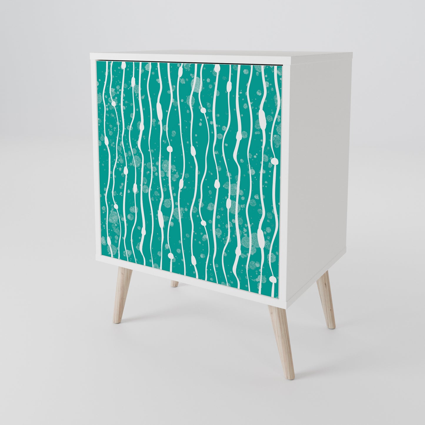 TURQUOISE RAIN Madia a 1 Anta in Finitura Bianca