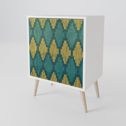 POLYGONS 1-Door Sideboard in White Finish