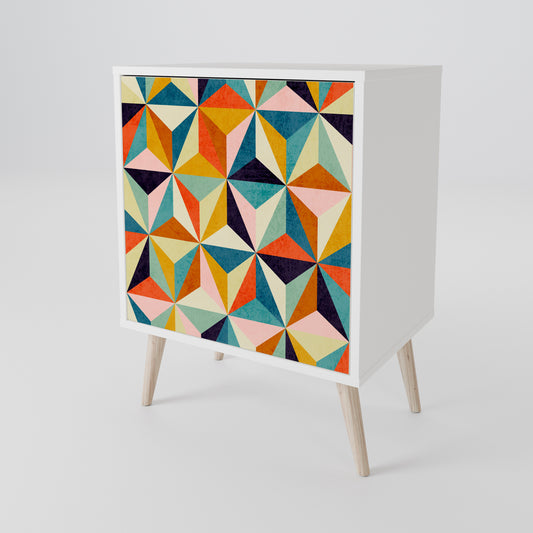 TESSELATE TREASURES Madia a 1 Anta in Finitura Bianca