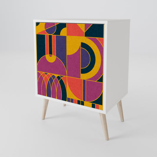 ELECTRIC PATTERNS 1-Door Sideboard in White Finish