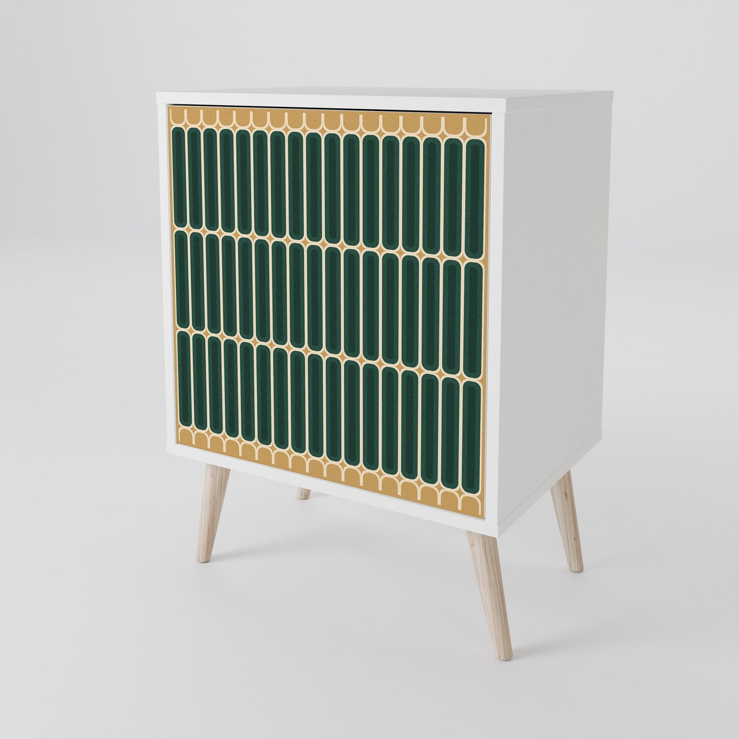 ILUSION GATE 1-Door Sideboard in White Finish