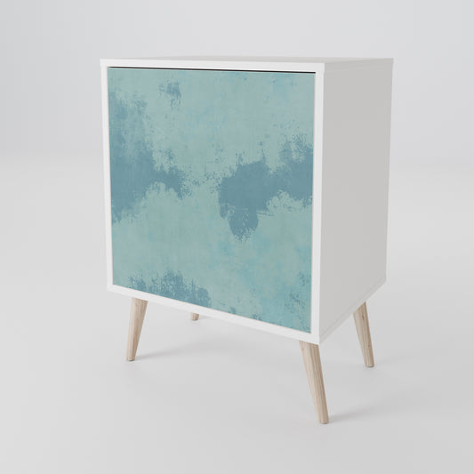 SKY WASH 1-Door Sideboard in White Finish