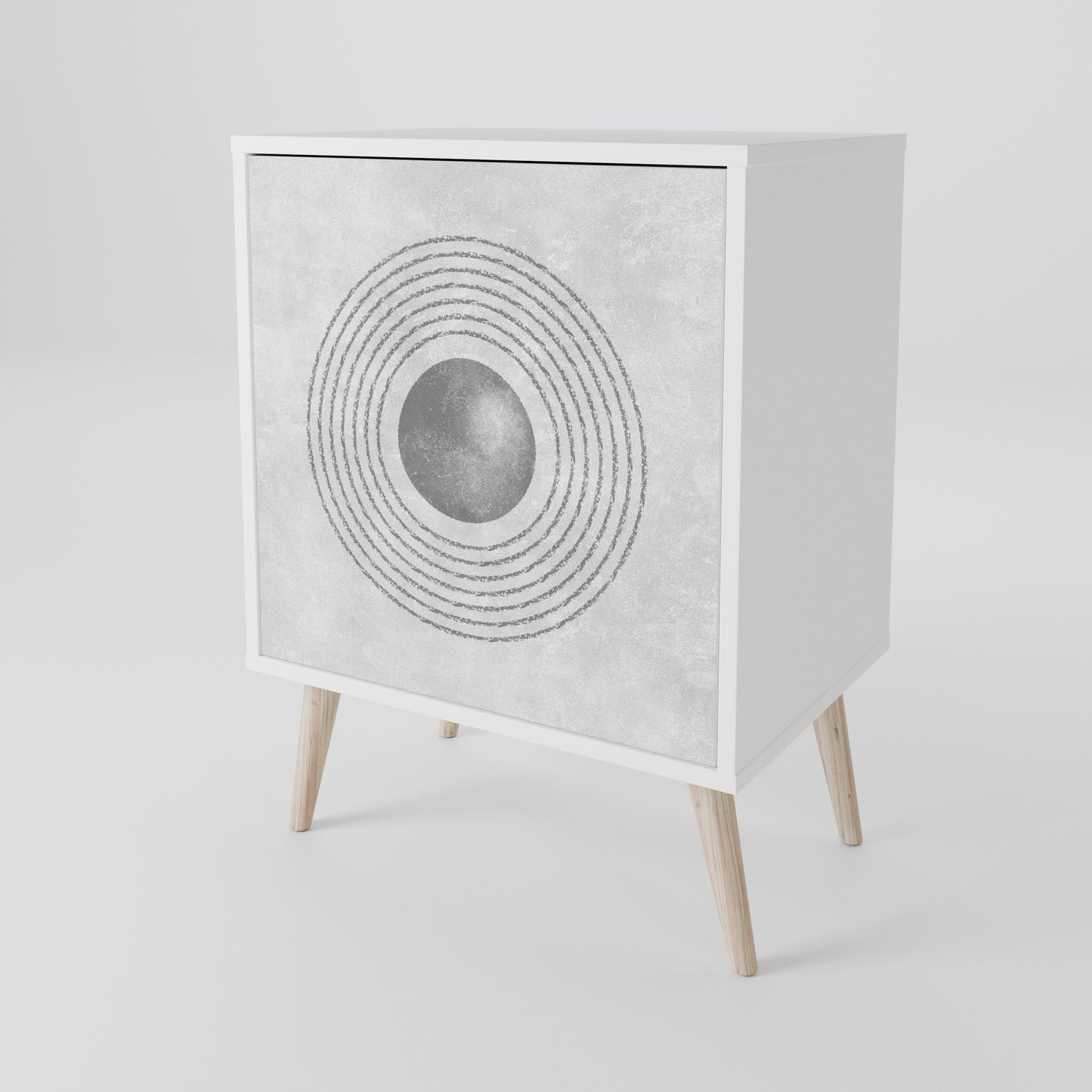 SOLID CIRCLES Madia a 1 Anta in Finitura Bianca