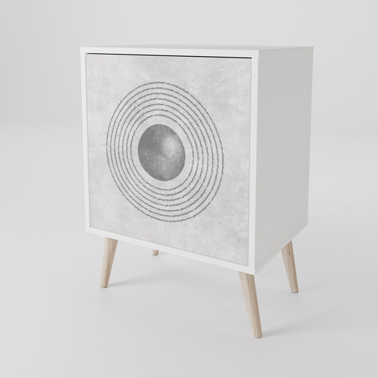 SOLID CIRCLES 1-Door Sideboard in White Finish