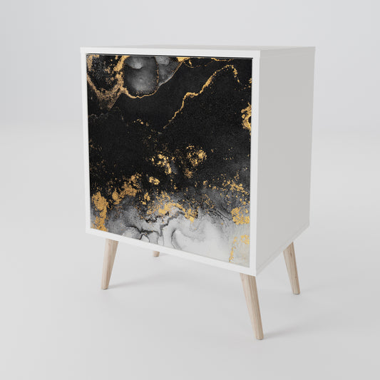 MARBLE OF TOMMORROW 1-Door Sideboard in White Finish
