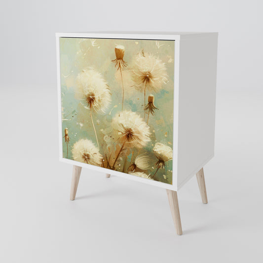 DREAMY MEADOW 1-Door Sideboard in White Finish