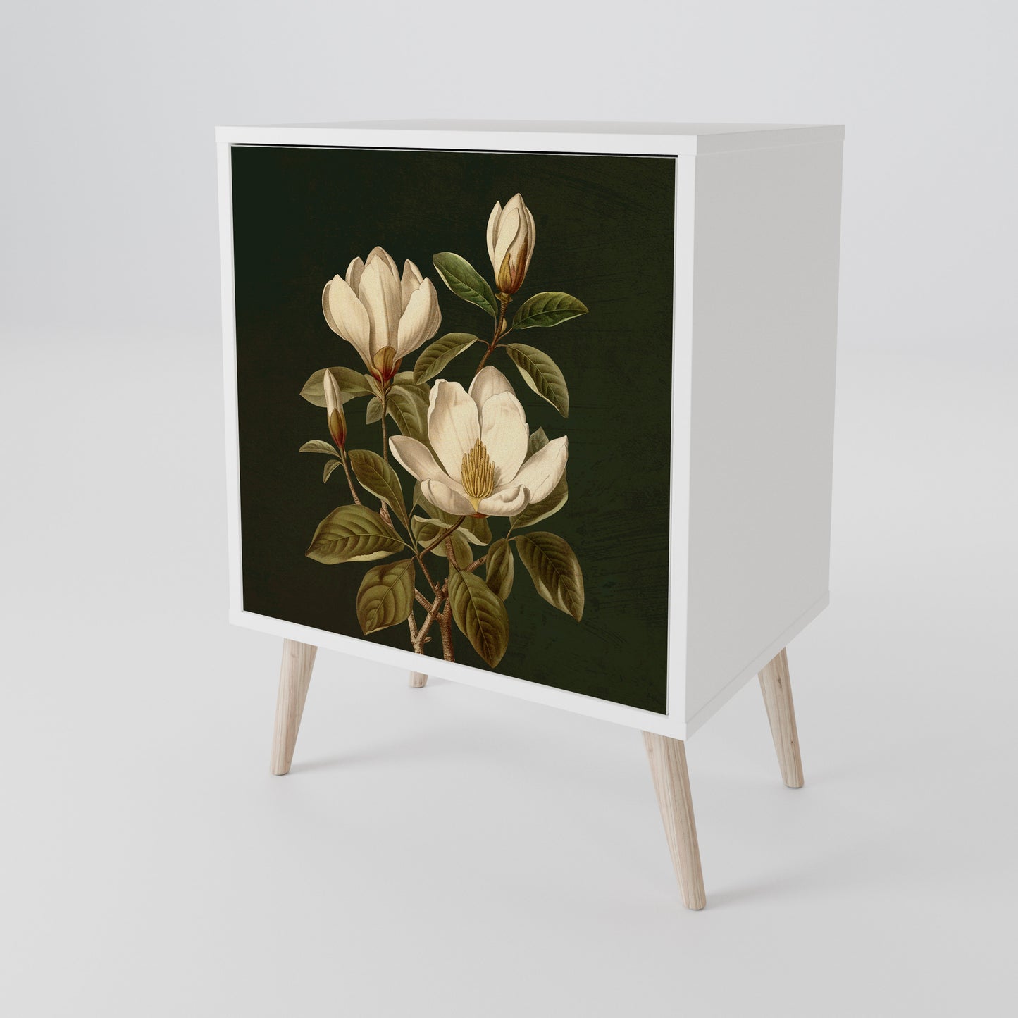 FLORAL NOIR Madia a 1 Anta in Finitura Bianca