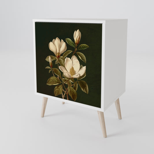 FLORAL NOIR 1-Door Sideboard in White Finish