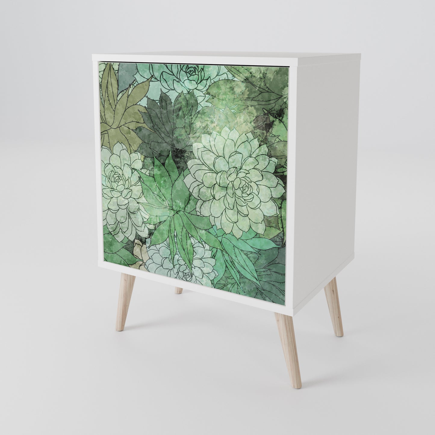 SUCCULENT CLUSTER Madia a 1 Anta in Finitura Bianca