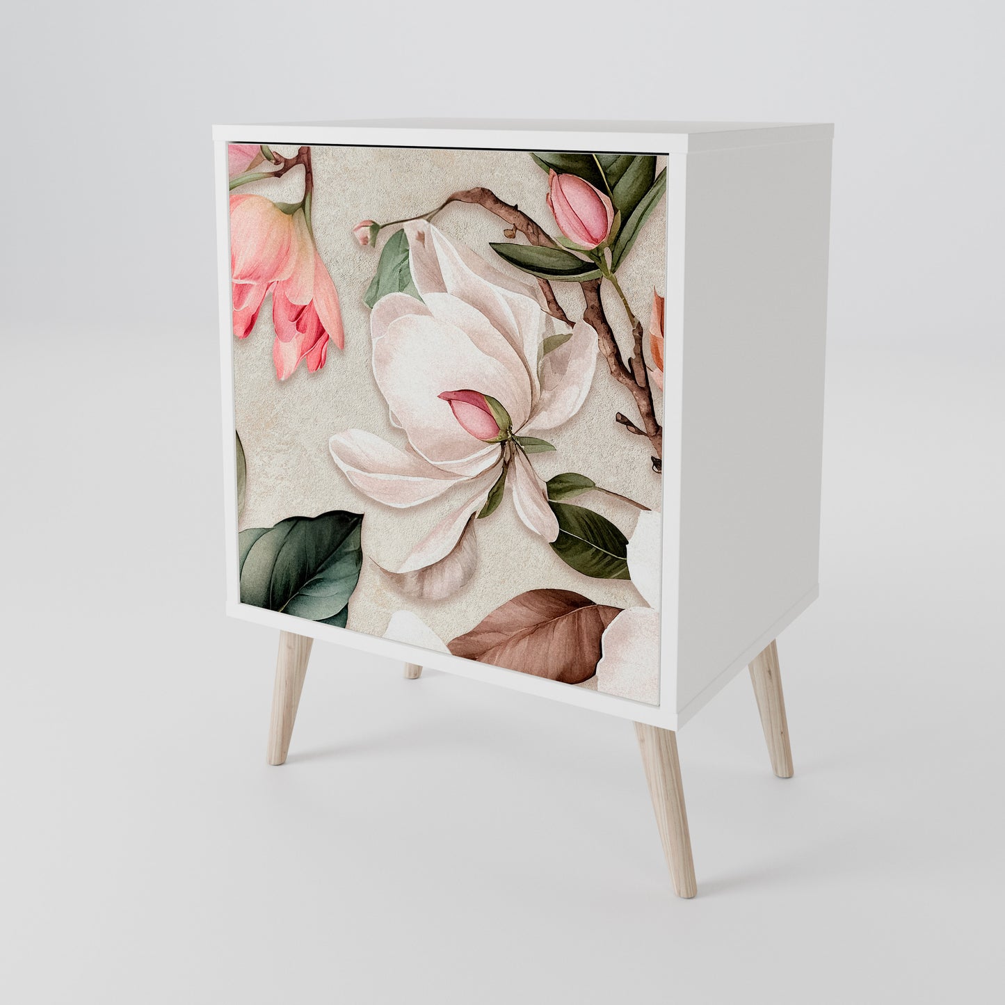 FLORAL GRACE Madia a 1 Anta in Finitura Bianca
