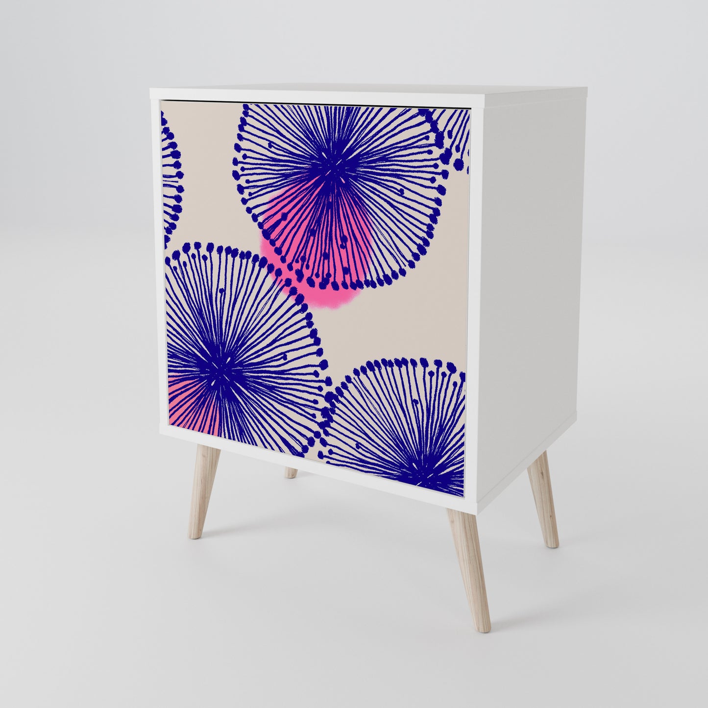 MAGIC NATURE 1-Door Sideboard in White Finish