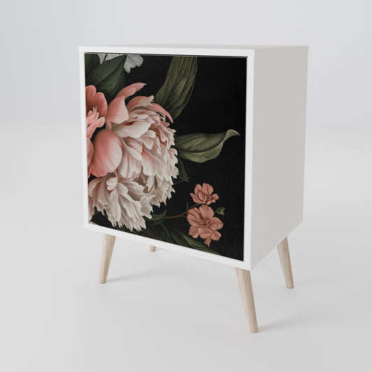 LUSH ELEGANCE 1-Door Sideboard in White Finish