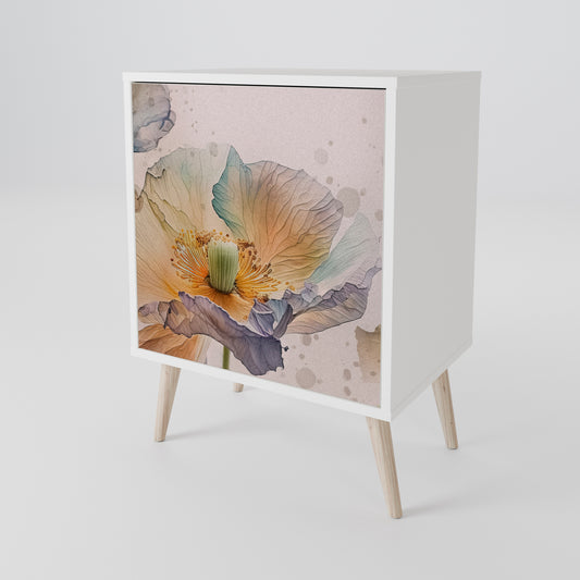 SOFTEN POPPY 1-Door Sideboard in White Finish