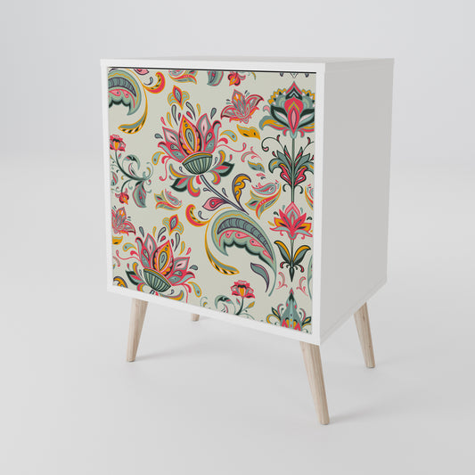 ORGANIC FOLKLORE 1-Door Sideboard in White Finish