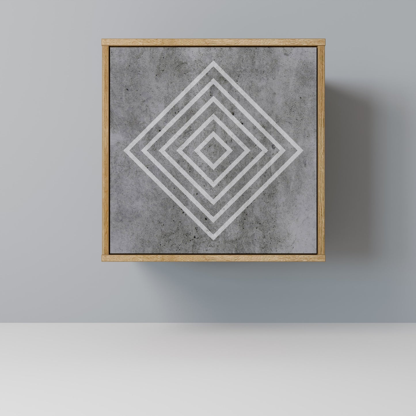 POLYGONAL ARTISTRY Madia a 1 anta effetto rovere