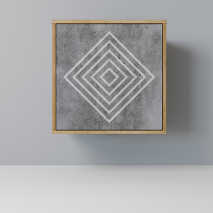 POLYGONAL ARTISTRY Madia a 1 anta effetto rovere