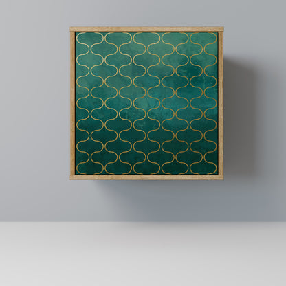 TESSELATED GREENERY Madia a 1 anta effetto rovere