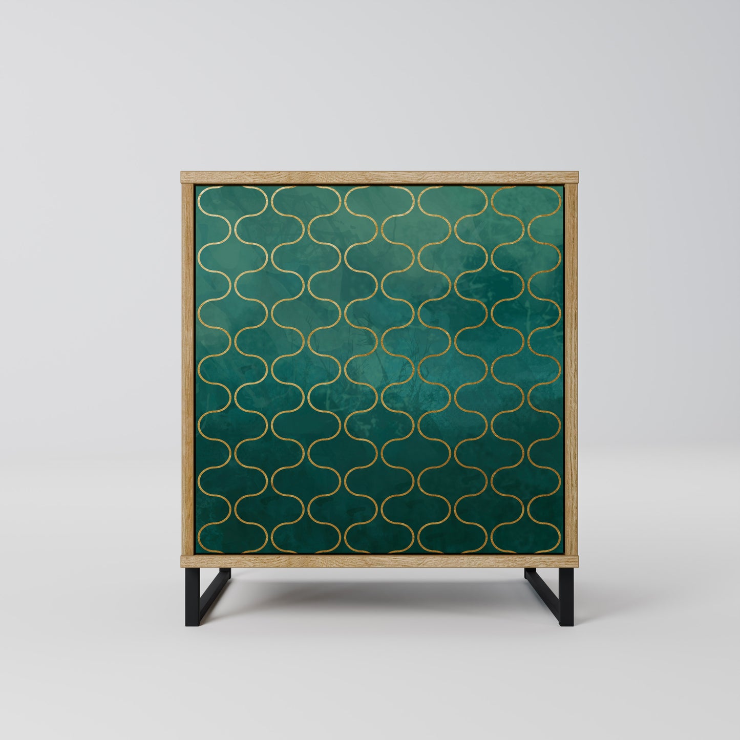 TESSELATED GREENERY Madia a 1 anta effetto rovere