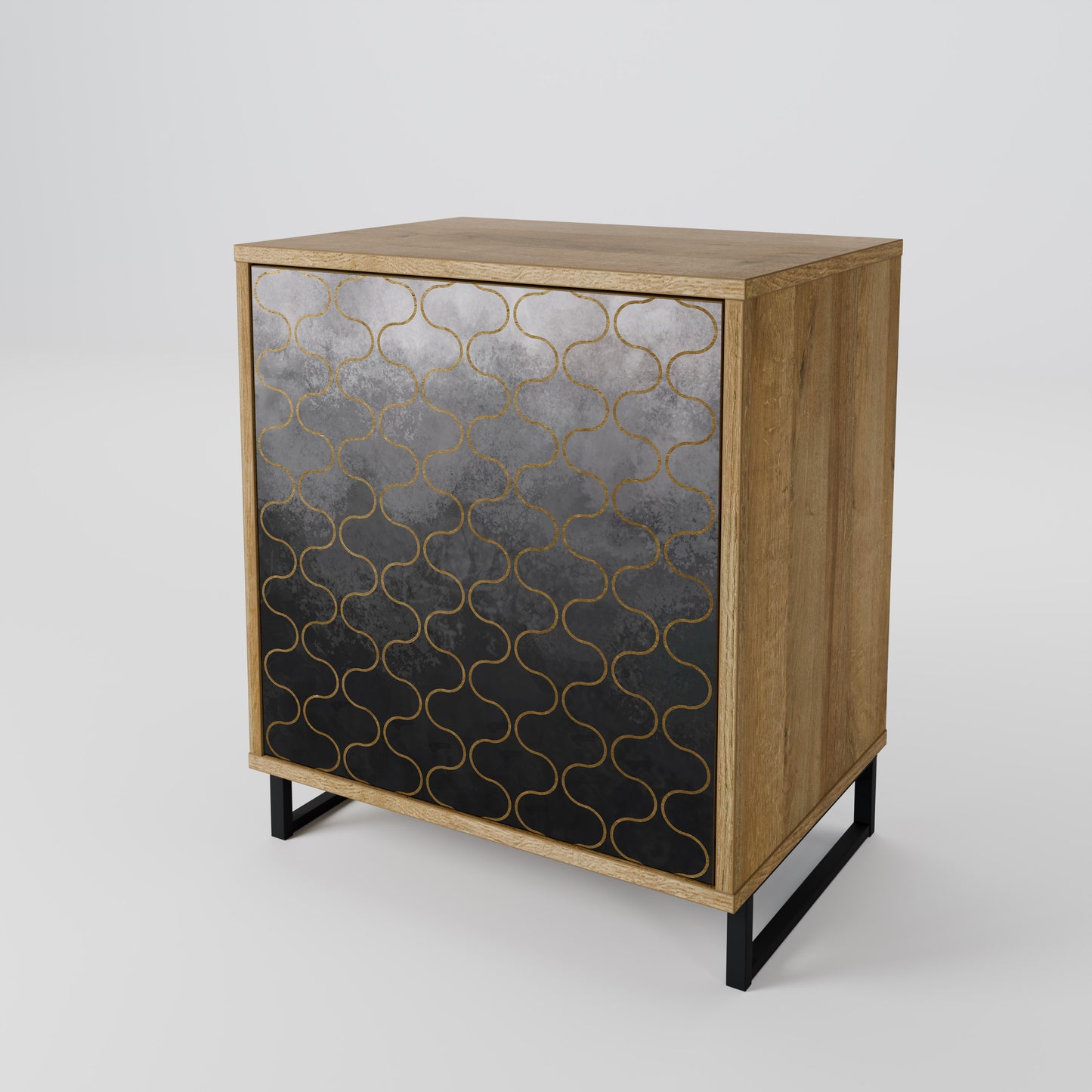 TESSELATED GRAYISH Madia a 1 anta effetto rovere