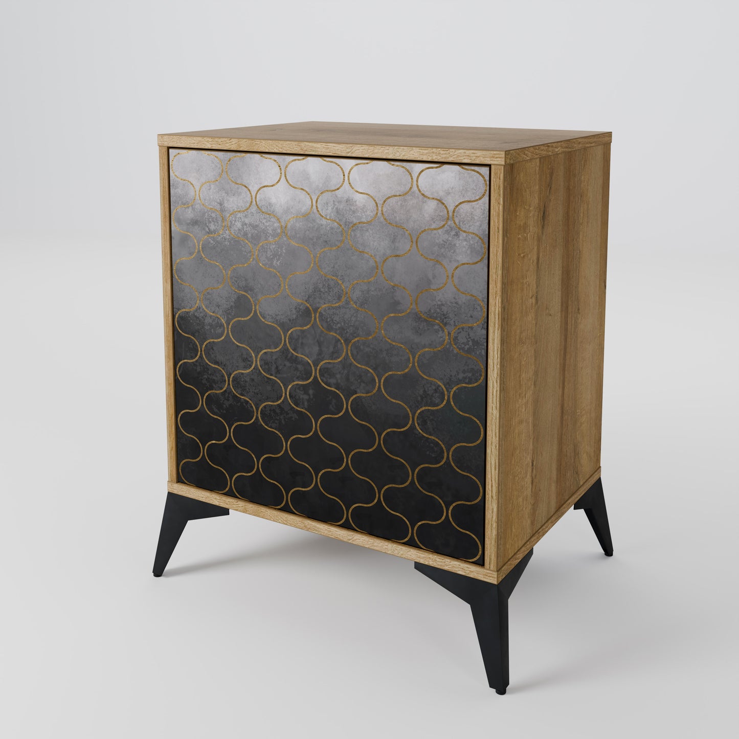 TESSELATED GRAYISH Madia a 1 anta effetto rovere