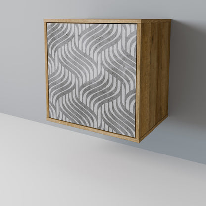 CONCRETE MOVEMENT Madia a 1 anta effetto rovere