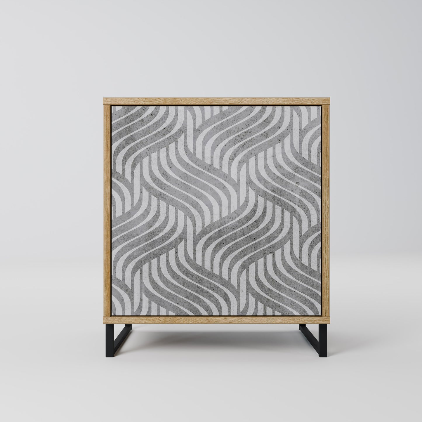 CONCRETE MOVEMENT Madia a 1 anta effetto rovere