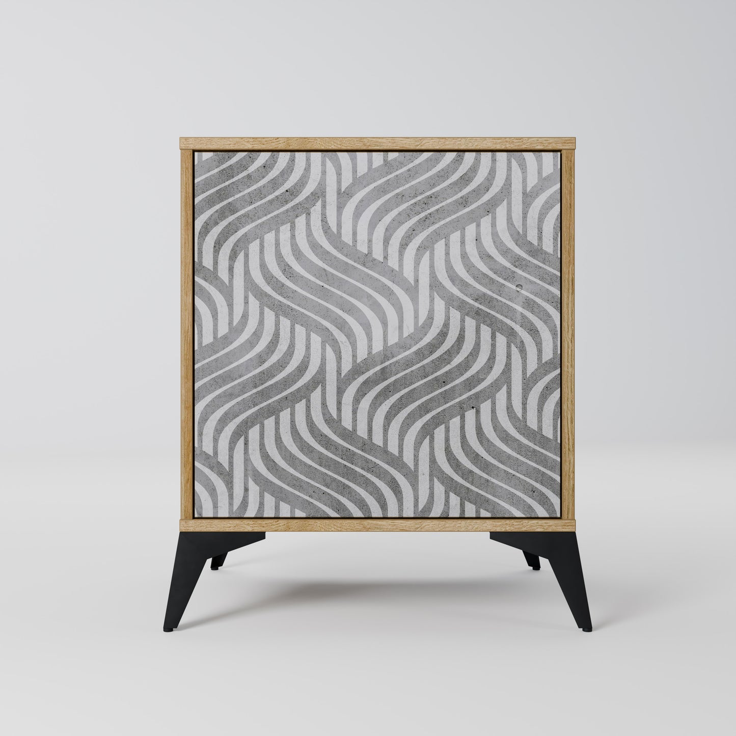 CONCRETE MOVEMENT Madia a 1 anta effetto rovere