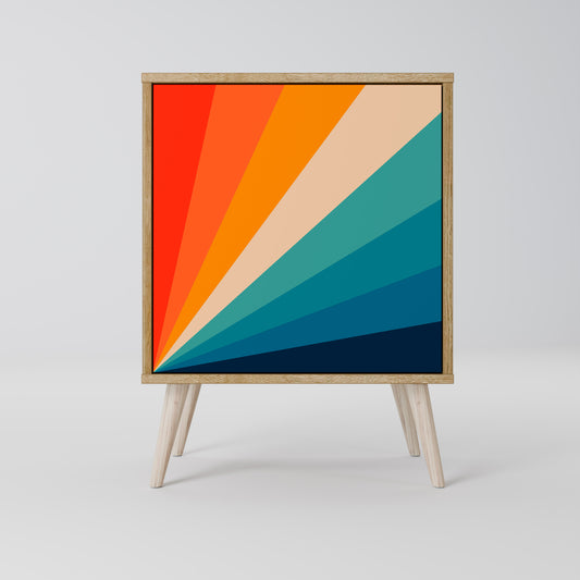 Credenza PRISM CONCUSSION a 1 anta effetto rovere