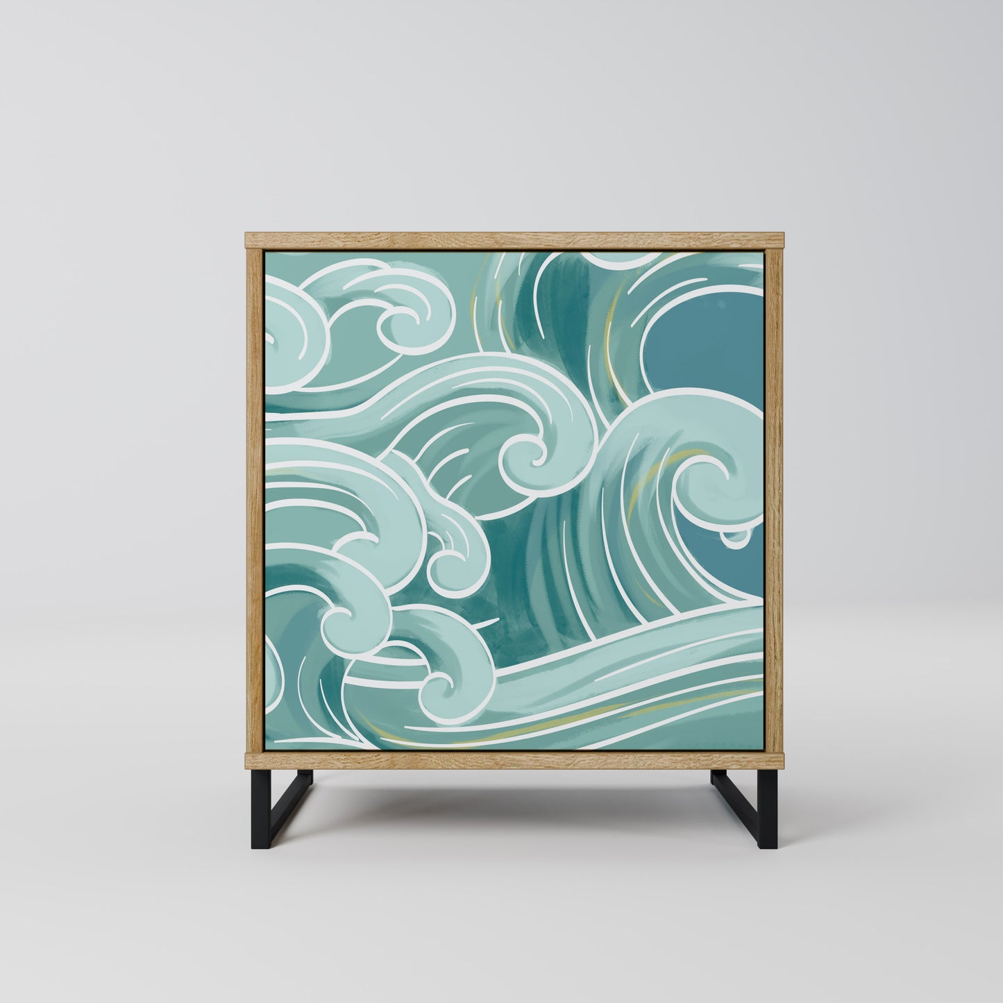 ASIAN SWAY 1-Door Sideboard in Oak Effect