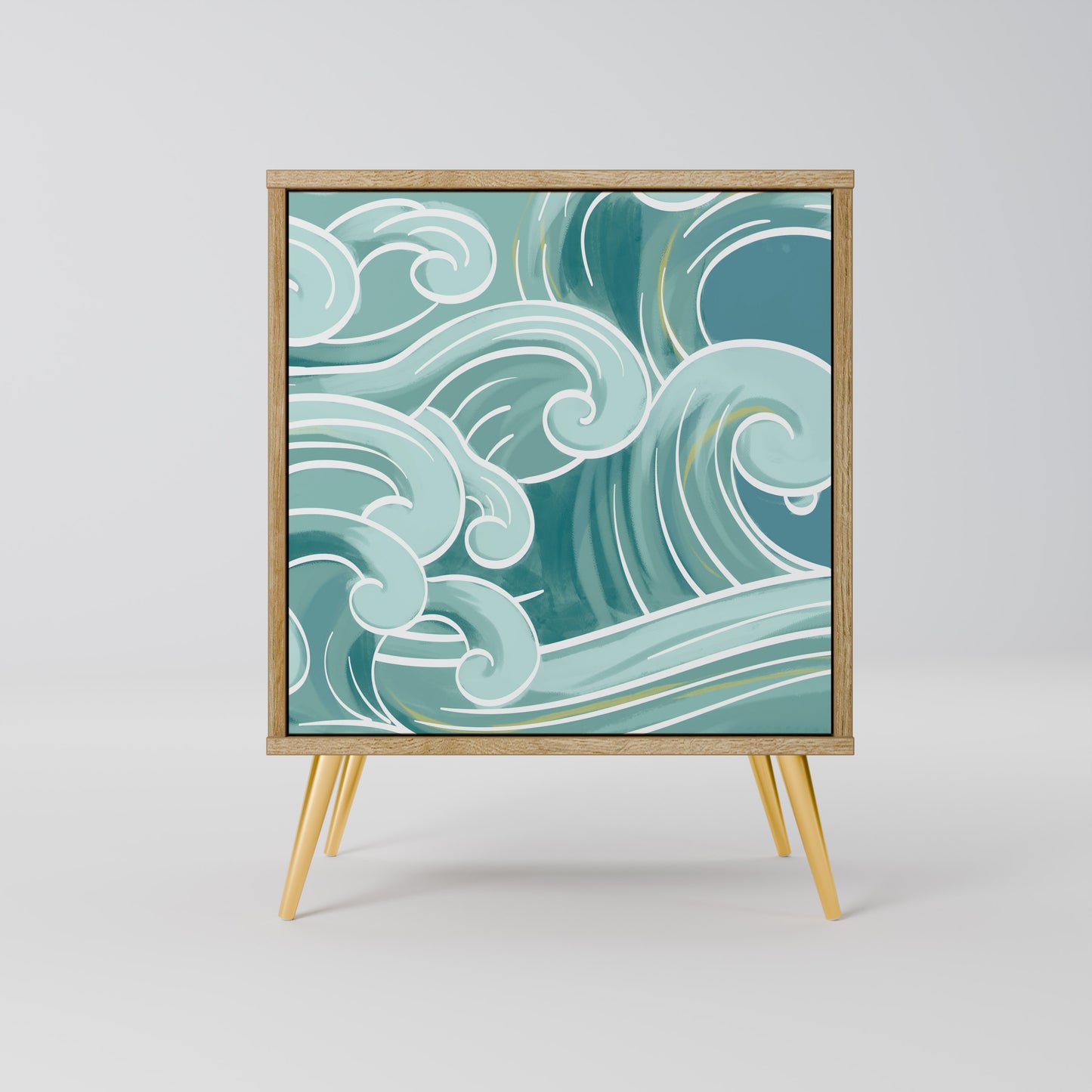 ASIAN SWAY 1-Door Sideboard in Oak Effect