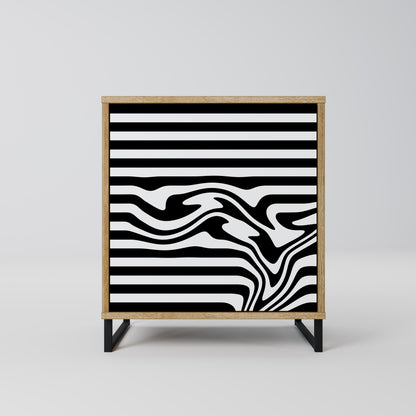 SPECTRA SHOWCASE Credenza a 1 anta effetto rovere