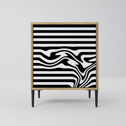 SPECTRA SHOWCASE Credenza a 1 anta effetto rovere