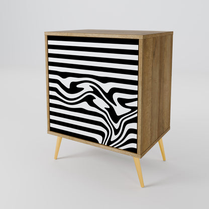 SPECTRA SHOWCASE Credenza a 1 anta effetto rovere