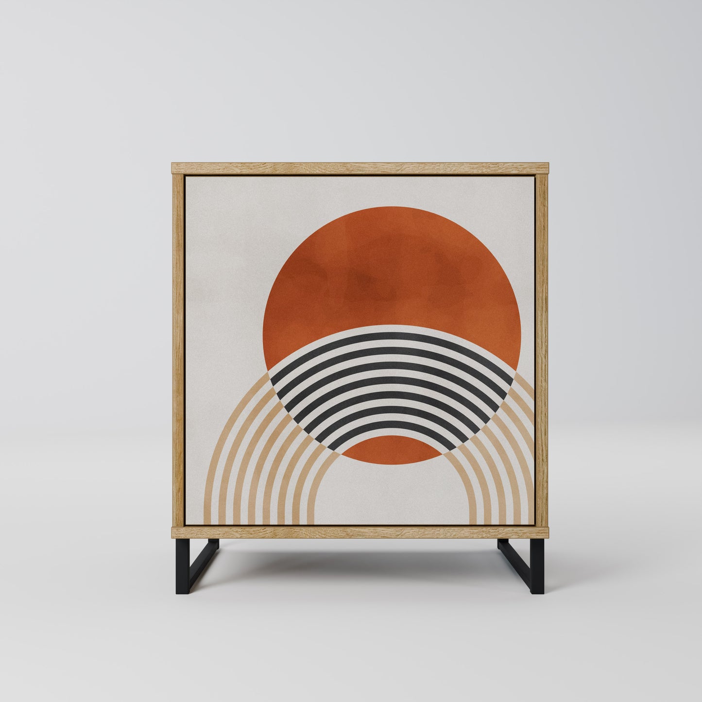 SPACE AROUND Credenza a 1 anta effetto rovere