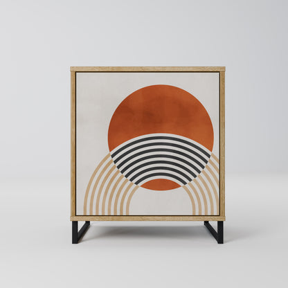 SPACE AROUND Credenza a 1 anta effetto rovere