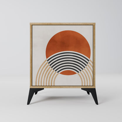 SPACE AROUND Credenza a 1 anta effetto rovere