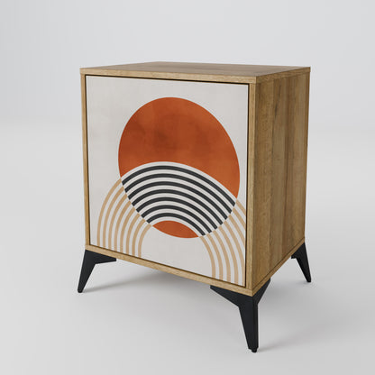 SPACE AROUND Credenza a 1 anta effetto rovere