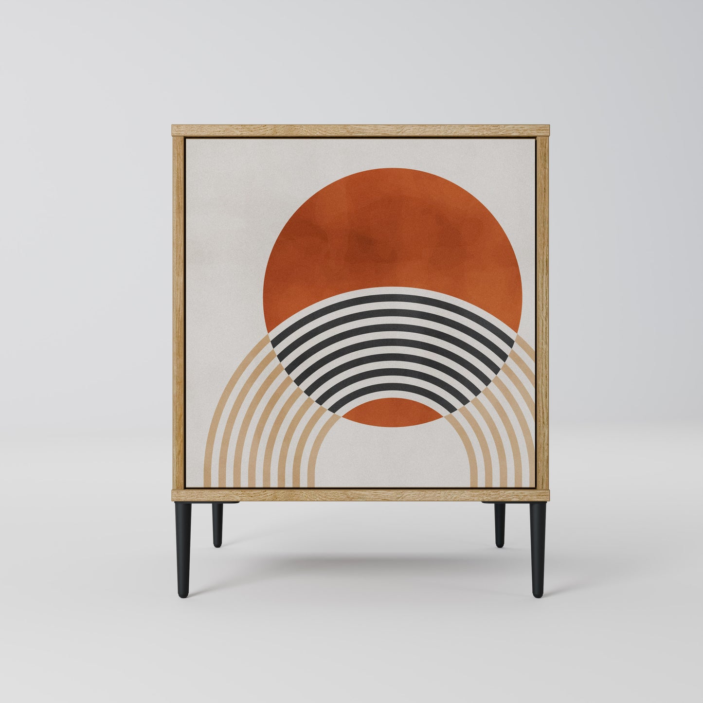 SPACE AROUND Credenza a 1 anta effetto rovere