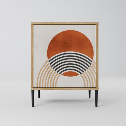 SPACE AROUND Credenza a 1 anta effetto rovere