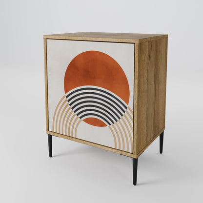 SPACE AROUND Credenza a 1 anta effetto rovere