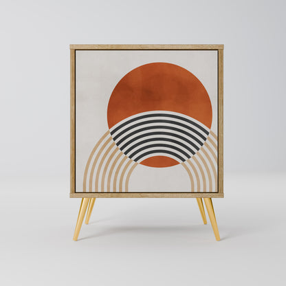 SPACE AROUND Credenza a 1 anta effetto rovere