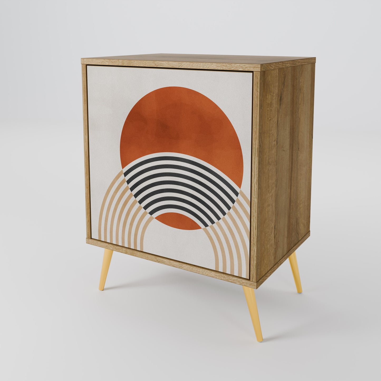 SPACE AROUND Credenza a 1 anta effetto rovere