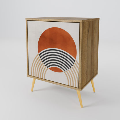 SPACE AROUND Credenza a 1 anta effetto rovere