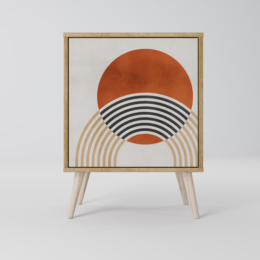 SPACE AROUND Credenza a 1 anta effetto rovere