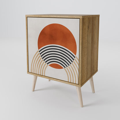 SPACE AROUND Credenza a 1 anta effetto rovere