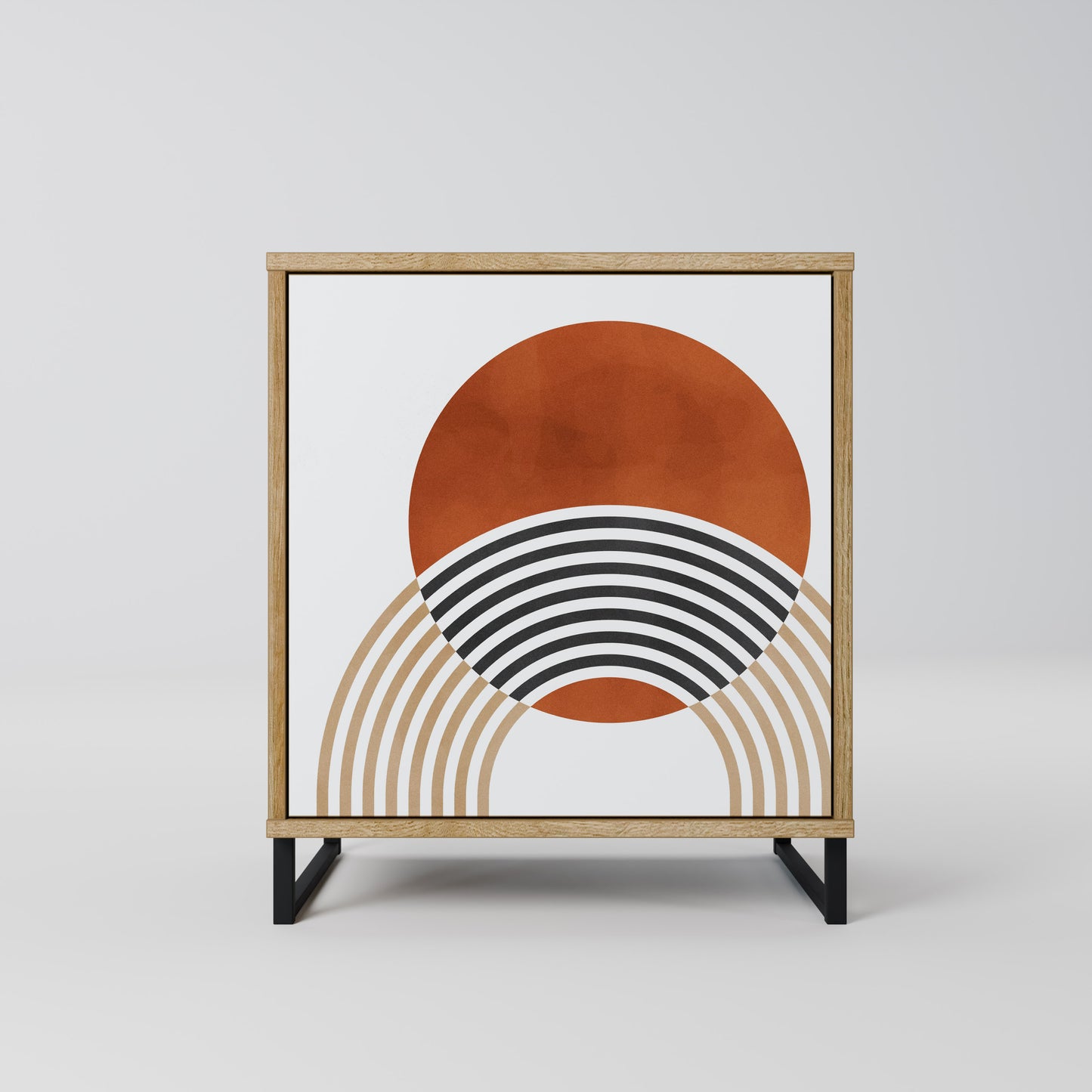 Credenza CIRCLE RHYTM a 1 anta effetto rovere