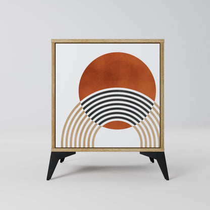 Credenza CIRCLE RHYTM a 1 anta effetto rovere